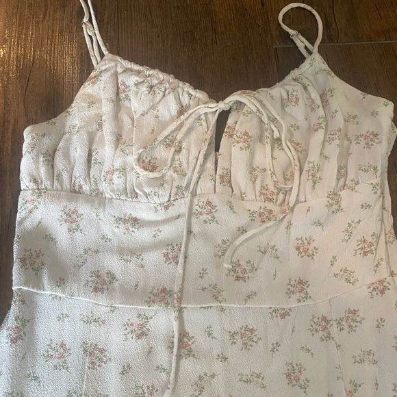 H&M White and Pink Floral Dress Small - Picture 2 of 6